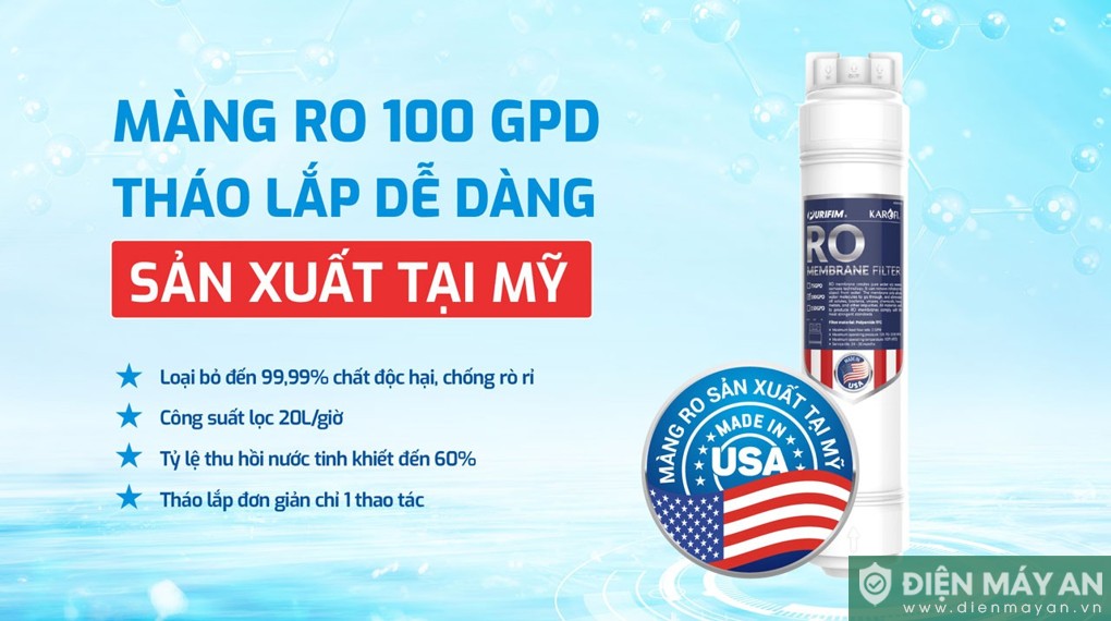 Máy lọc nước RO nóng nguội lạnh Karofi KAD-L85 12 lõi